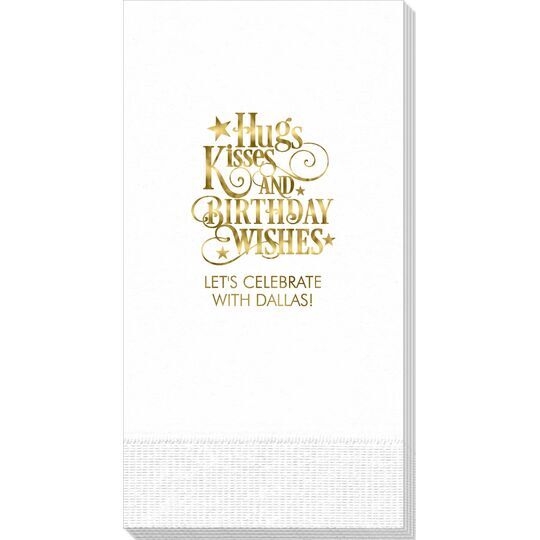 Hugs Kisses and Birthday Wishes Guest Towels